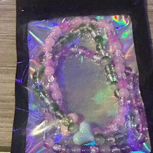 Random color handmade glass bead bracelet